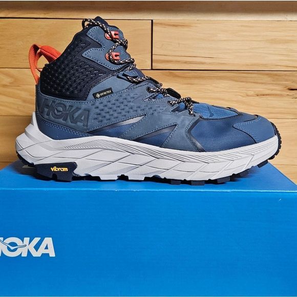 Hoka One One Anacapa Mid GTX Size 10 Blue Gore-Tex Vibram Hiking Boot Shoe - Picture 11 of 11